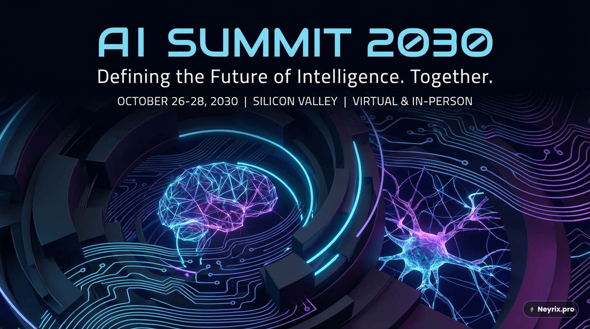 NanoBanana 2 — бренд-постер для конференции AI Summit 2030