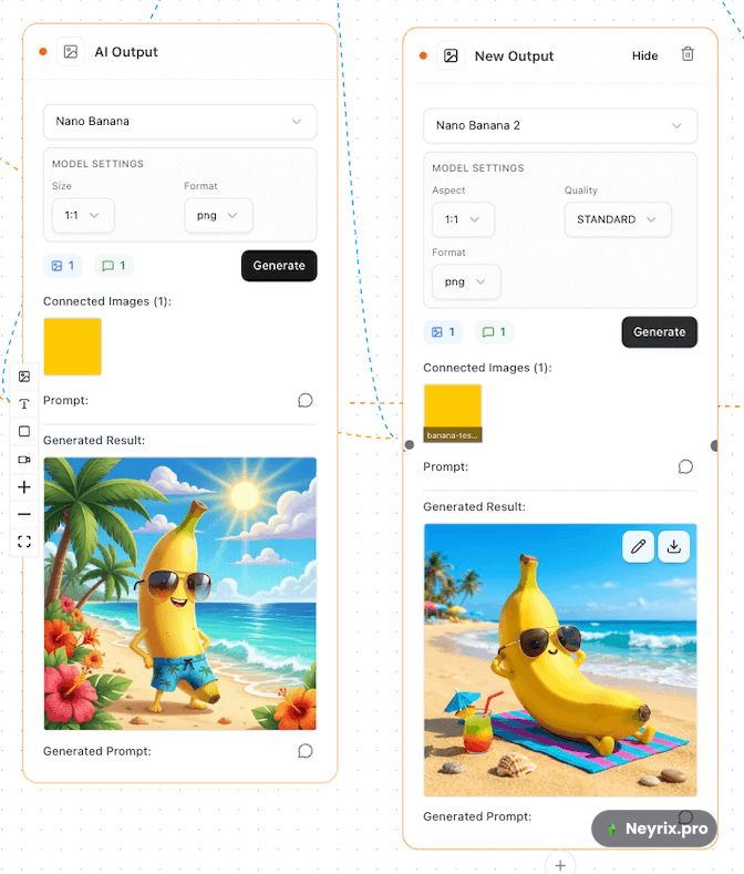 Output Node для Nano Banana 2 — пример настройки генерации